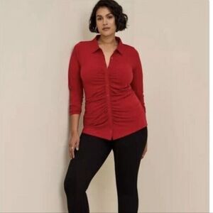 Torrid, Sz 1, Women's Red Ruched Top
